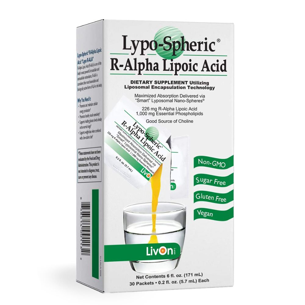 Lypo-Spheric R-Alpha Lipoic Acid | Liposomal Encapsulation |Maximized Absorption - 30 Sachet