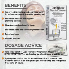 Lypo-Spheric Magnesium Threonate | Liposomal Technology From Livon-Labs USA - 30 Sachets