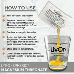 Lypo-Spheric Magnesium Threonate | Liposomal Technology From Livon-Labs USA - 30 Sachets
