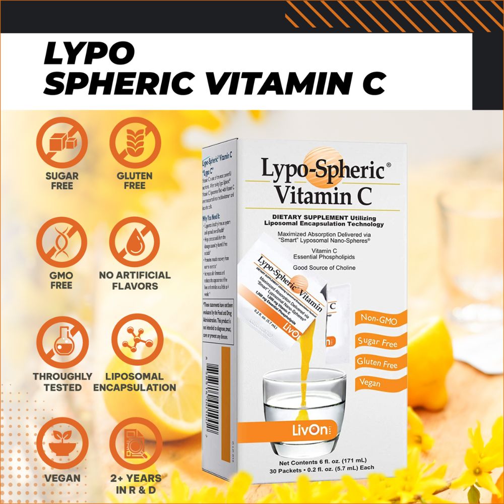 Lypo-Spheric® Vitamin C – Liposomal Technology from Livon-Labs USA- 30 Sachet